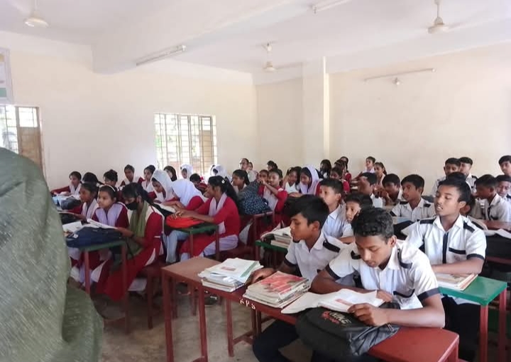 Students in their Classroom preparing for Exam.